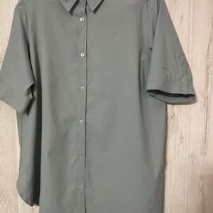 COLUMBIA Women's Short Sleeve Button Down Vented Outdoor‎ Seafoam  Size Xl